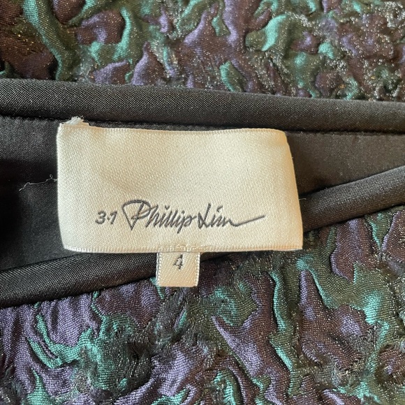 3•1 Phillip Lim Mini Skirt Navy Green Sparkle - Picture 2 of 8